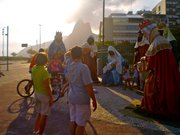 Brazilian families frequent this enormous nativity scene, exploring its nooks and crannies, taking photographs.