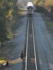 The Union Pacific passenger train came to a stop around 1/3 of a mile down the tracks where the victim was hit