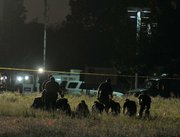 Investigation continues into the night in the taped-off field in the South East corner of Storke & Hollister
