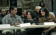 Hoods in the Woods's Matt Sanchez speaks with with Mayor Helene Schneider and 2nd District Supervisor Janet Wolf