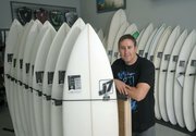 J7 surf shop owner Jason Feist at his new location on Mason Street in the heart of Santa Barbara's Funk Zone.