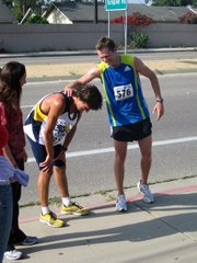 Sergey Sushchikh (left) finished behind Forest Braden in the Semana Nautica 15K Run on July 4.
