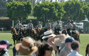 Santa Barbara County Sheriff's deputies on horseback during Prince William and Kate Middleton's visit to the Santa Barbara Polo & Raquet Club July 9, 2011
