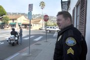 Sgt. Mike McGrew and officers conduct a crosswalk enforcement sting on Milpas Street (February 2, 2012)