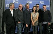 SBIFF 2012 Directors Panel L to R Gore Verbinski, Terry George, Paul Feig, Jennifer Yuh Nelson, Michel Hazanavicius and Chris Miller at the Lobero Theatre Feb. 4, 2012.