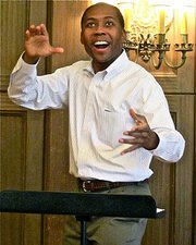 Composer Rollo Dilworth journeyed to Santa Barbara to conduct a workshop with the Choral Society in preparation for their performance of his <em>Rain Sequence</em>.