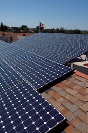 Solar arrays are becoming more and more commonplace on the reservation, with this system (middle) installed a little more than a year ago on the Administrative Building. Currently, nearly one half of all the energy used in the administrative offices and the nearby health-services building are offset by the panels.