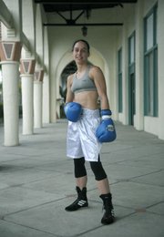 State Street Boxing club fighter Federica Bianco with coach Josh Schneyer. (July 12, 2012)