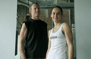 State Street Boxing club fighter Federica Bianco with coach Josh Schneyer. (July 12, 2012)