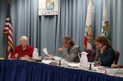 Members of the Goleta Planning Commission: (from left to right) Jonny Wallis, Brent Daniels, and Julia Kessler Solomon