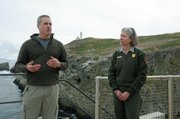 Gregg Howald (left) of Island Restoration and biologist Kate Faulkner of Channel Islands National Park.