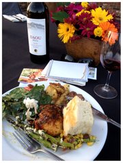 BBQ dinner and a Daou bottle from Friday night's CAB Collective event at Robert Hall Winery.