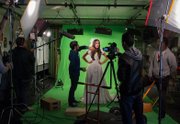 SBCC Film and Television Department production still. Students pictured are: L to R), Ryan Quinn (Sound), Justin Valadez (Director), Jenna Steeve. (Actor), Alex Vivar (Director of Photography) and Nicolas De L'Homme (Dolly Grip).