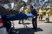 Santa Barbara emergency personnel respond to fatal traffic accident on Highway 101 near Dos Pueblos Ranch.