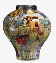 <b>ART TALK: </b> Grayson Perry's “You Are Here,” 2011, a glazed ceramic and part of <i>Labour and Wait</i>, is from the collection of Fotene Demoulas and Tom Cote.