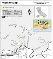  Map shows areas where the most serious injuries or close calls occurred.