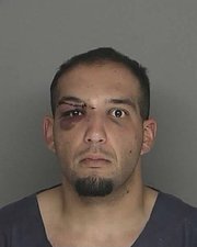 Erick Balint 2010 booking photo. Balint was injured during a high-speed pursuit with Santa Barbara authorities when he crashed a stolen car off Highway 101
