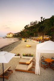We took indolent advantage of the cabanas at the Descanso Club on the south end of Avalon.