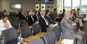Over 25 wait to have their chance to speak, at Santa Barbara County Association of Governments meeting about the Highway 101 widening project.