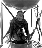 <b>DIVE MASTER:</b> Bob Christensen helped deep-sea diving progress from heavy to lighter gear and taught many in the field at SBCC. Here, he climbs into the Purisima during its testing.