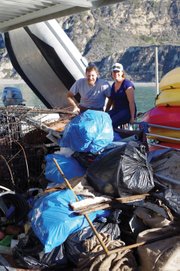 S.B. Adventure Company owner Michael Cohen and Claire Fackler of Channel Islands National Marine Sanctuary.