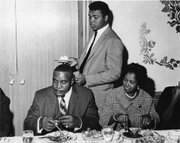 Ali kept up his bad-boy posturing during the contract luncheon, which included Liston's wife, Geraldine.