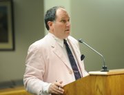 DUI defense attorney Darryl Genis addresses Judge Thomas Adams during the Raymond Morua case (February 2014)