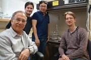 The research team: Professor of Chemical Engineering Jacob Israelachvili (left), researcher Yair Kaufman, the study's lead author Dong Woog Lee, and researcher Kai Kristiansen.