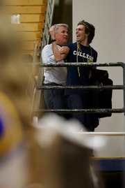A UCSB basketball fan continues to taunt the Hawaii team as he's escorted out of The Thunderdome