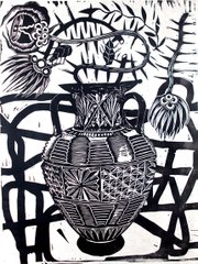 <b>BLOCK PARTY:</b> Michael Matheson's woodblock prints (including "Goddesses of the Seasons," pictured above) are currently on view at Municipal Winemakers. The artist also has a number of drawings and mixed media pieces at the French Press' State Street location.
