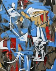 “The Restructuring” by Ian Putnam, which is included in the current exhibit at MichaelKate Interiors.