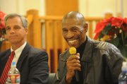 Pastor Charles Reed, right, chaplain for the Santa Barbara Police Department, and Deputy Chief Frank Mannix