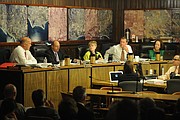 Montecito Commissioners (L to R) Joe Cole, Jack Overall, J’Amy Brown, Michael Phillips, Sue Burrows (Jan. 21, 2015)