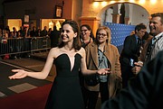 Felicity Jones on the red carpet of the 2015 SBIFF Cinema Vanguard award (Jan. 28, 2015)..