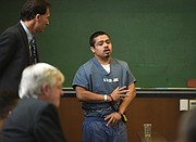 Roman Romero addresses Richard Boden's family in the courtroom on Monday. (Mar. 16, 2015)..