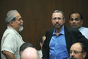 District elections came about in Santa Barbara after attorney Barry Cappello (center) sued City Hall on behalf of five plaintiffs, including Sebastian Aldana (left), Frank Bañales (bottom right), and Cruzito Cruz (right).
