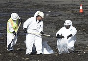 Cleanup at Refugio State beach the day after the oil spill (May 20, 2015)