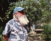 <b>BEARDED WONDER:</b> Marc "Treebeard" Kummel studies the nature of the Los Padres backcountry, posting photos of species like this American painted lady butterfly on his website.