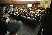 State Senator Hannah-Beth Jackson and Assemblymember Das Williams hold a joint hearing on the Plains All American oil spill (June 26, 2015).