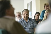 Chuck Eckert, chair of the Isla Vista Property Owners Association at a meeting on community services for Isla Vista with State Senator Bob Hertzberg. (July 22, 2015)