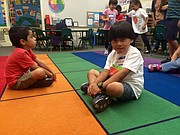 Five-year-old Dylan is ready to learn at his transitional kindergarten class at Harding Elementary School.