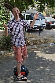 <b>21ST CENTURY MAN:</b> Jazz and electronica artist Shaun Oster embraces all kinds of technology, whether the Oculus Rift or gyroscope-powered unicycles.