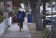 Biking on the sidewalk along Micheltorena Street may also prove dangerous to cyclists and unsuspecting pedestrians and drivers.