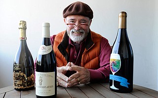Archie McLaren on the patio of his downtown Santa Barbara pad