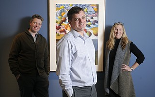 Nathan Vonk (center) is the new owner at Sullivan Goss, where Jeremy Tessmer and Susan Bush are curators.