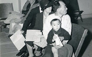 A Santa Barbara family awaits deportation in 1942.