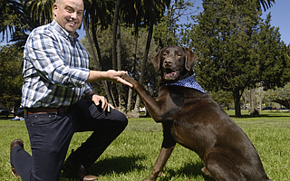 Nathan Wood and Stark the Dog