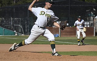Senior Bijan Palme tossed a complete seven-inning game in Santa Barbara’s 2-1 victory over San Marcos.