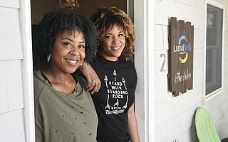 Ashley Kelly (right) and Christin Brown (left) have been together for 15 years. Eight years ago, they opened LunaBella Makeup & Hair to specialize in curly and wavy hair after they spent their youth getting theirs chemically straightened.