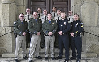 2017 H. Thomas Guerry Awards for Valor..Sergeant Todd Johnson SBPD.Officer Kyle Rapp SBPD..Sergeant James Zbinden SBCSD.Sr. Deputy Michael Harris SBCSD.Deputy Justin Dipinto SBCSD.Deputy Michael Hollon SBCSD.Deputy Ray Gamboa SBCSD.Deputy Brice Bruening SBCSD.Deputy Jesus Gutierrez SBCSD..Officer Steve Bennett CHP (Buellton) .Officer Toby Hall CHP (Buellton) .Officer Clifford Powers CHP (Buellton) ..
